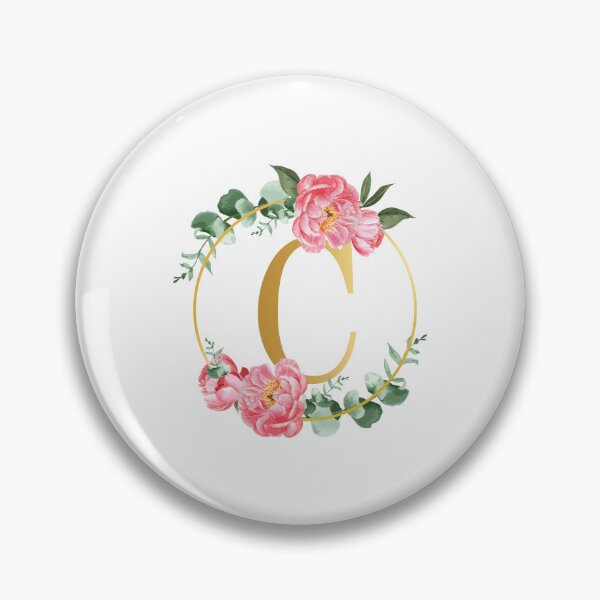 Item preview, Letter C Monogram Floral Golden Flowers Frame | Wedding Stationery designed and sold by ArtCornerStudio.