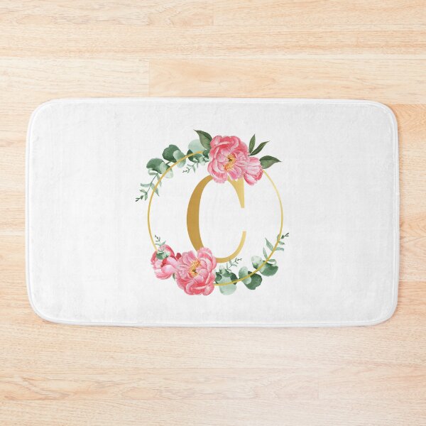 Item preview, Letter C Monogram Floral Golden Flowers Frame | Wedding Stationery designed and sold by ArtCornerStudio.