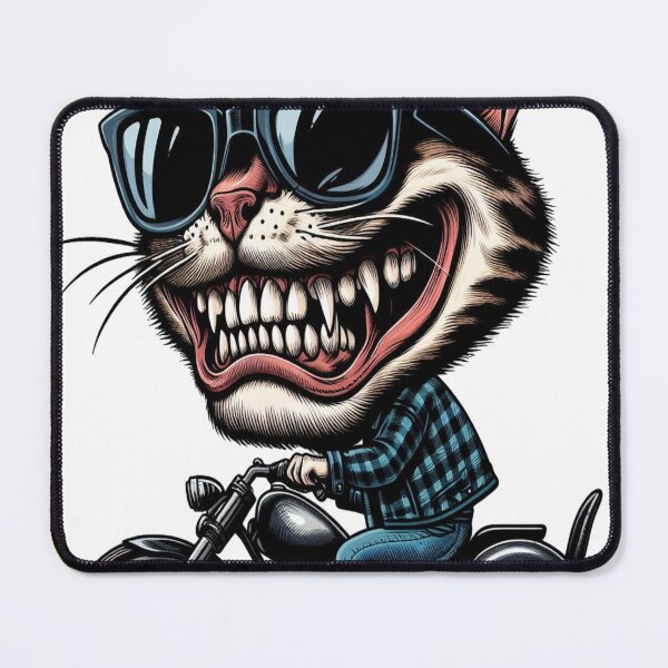 Item preview, cat Riding Motorcycle  Vintage Subversive Cartoon designed and sold by kustomart.