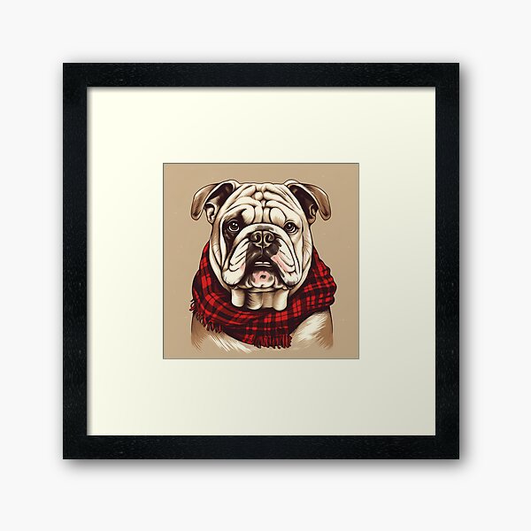 Artikel-Vorschau von Bulldog Christmas Plaid Watercolor, designt und verkauft von rafaeltto.
