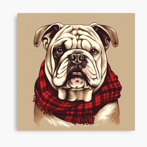 Artikel-Vorschau von Bulldog Christmas Plaid Watercolor, designt und verkauft von rafaeltto.