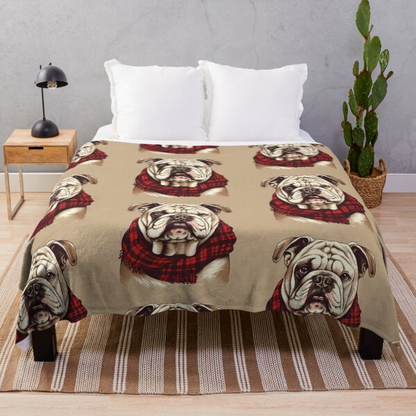 Item preview, Bulldog Christmas Plaid Watercolor designed and sold by rafaeltto.