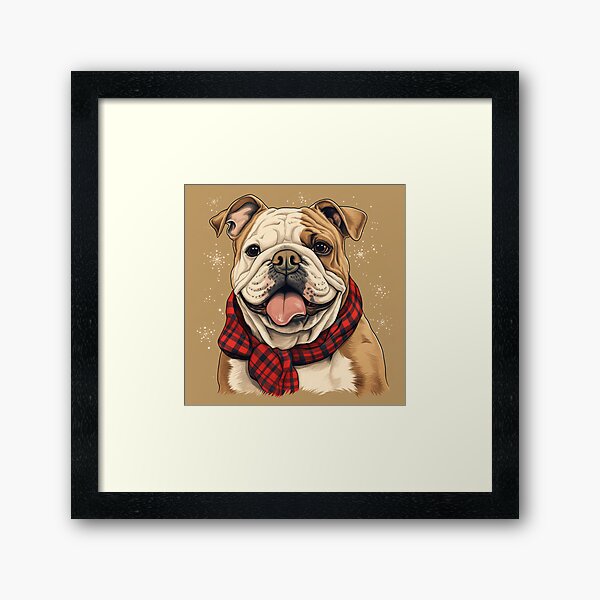 Artikel-Vorschau von Bulldog Christmas Plaid Watercolor, designt und verkauft von rafaeltto.