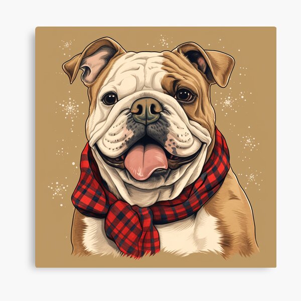 Artikel-Vorschau von Bulldog Christmas Plaid Watercolor, designt und verkauft von rafaeltto.