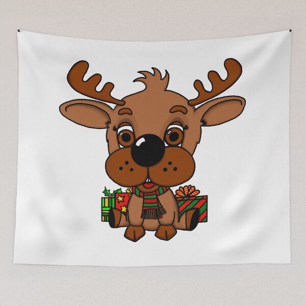 Item preview, "Rein The Christmas Reindeer" | Clear/White Background designed and sold by LiseHoltArt.