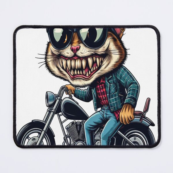 Item preview, cat Riding Motorcycle  Vintage Subversive Cartoon designed and sold by kustomart.