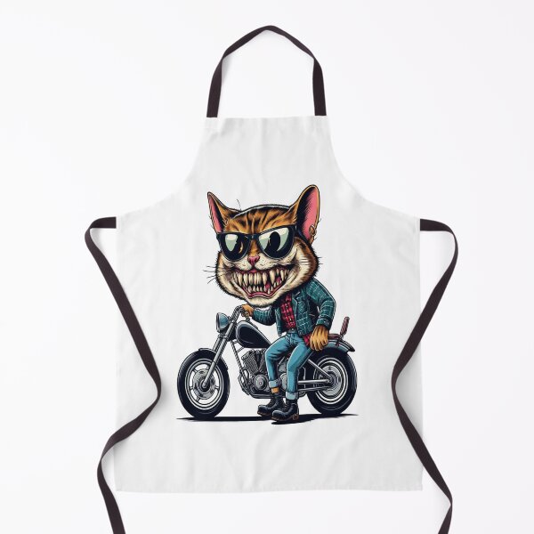 Item preview, cat Riding Motorcycle Vintage Subversive Cartoon designed and sold by kustomart.