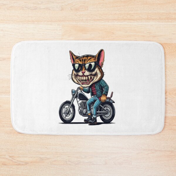 Item preview, cat Riding Motorcycle  Vintage Subversive Cartoon designed and sold by kustomart.