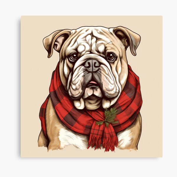 Artikel-Vorschau von Bulldog Christmas Plaid Watercolor, designt und verkauft von rafaeltto.