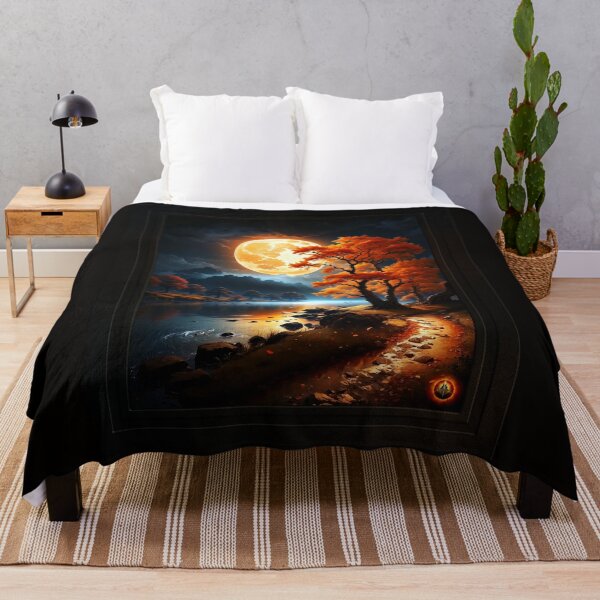 Item preview, The Enchanted Realm Of The Orange Moon Beautiful AI Concept Art by Xzendor7 designed and sold by Xzendor7 Digital Art Creations.