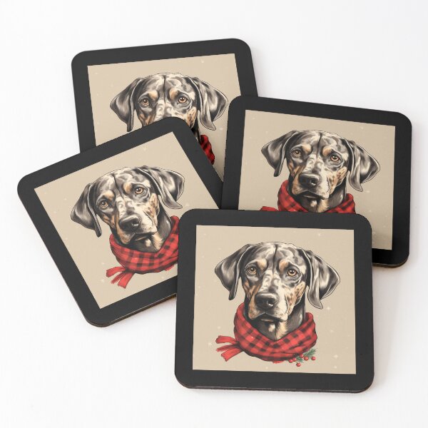 Item preview, Catahoula Leopard Christmas Plaid Watercolor designed and sold by rafaeltto.
