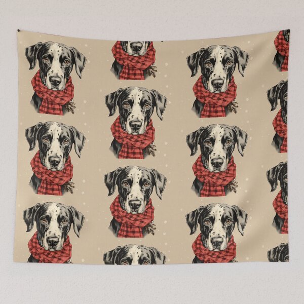 Item preview, Catahoula Leopard Christmas Plaid Watercolor designed and sold by rafaeltto.