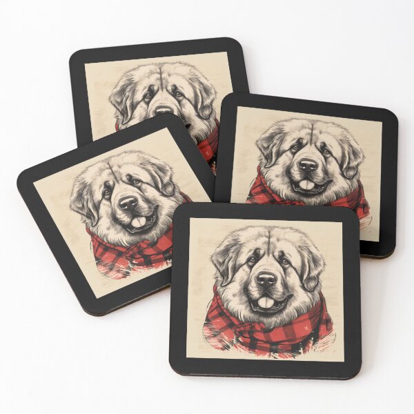Item preview, Caucasian Shepherd Christmas Plaid Watercolor designed and sold by rafaeltto.