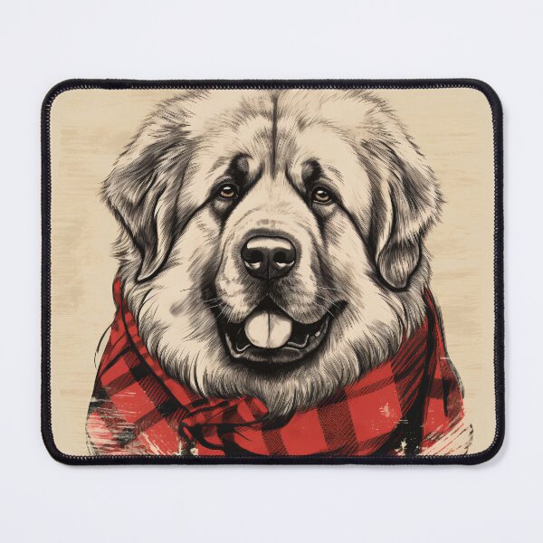Item preview, Caucasian Shepherd Christmas Plaid Watercolor designed and sold by rafaeltto.