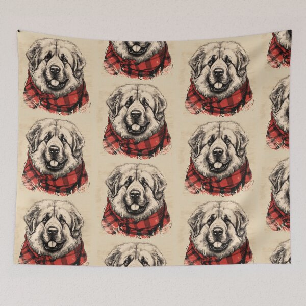 Artikelvorschau, Caucasian Shepherd Christmas Plaid Watercolor entworfen und verkauft von rafaeltto.