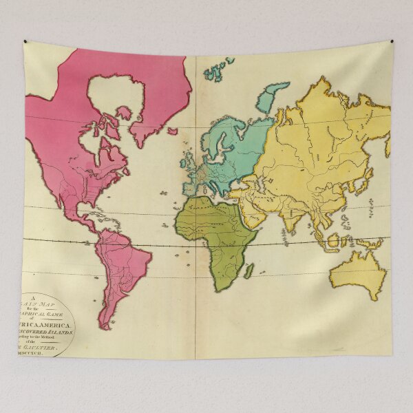 Item preview, Vintage Map of The World (1792) designed and sold by BravuraMedia.