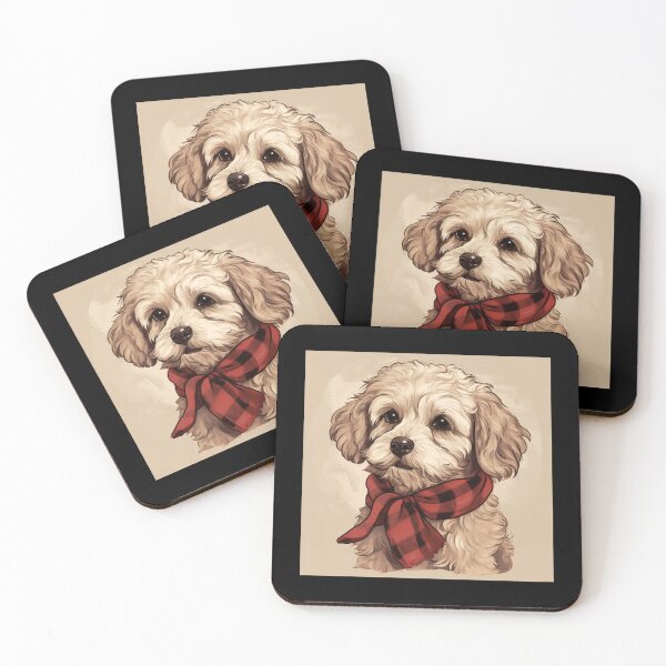Item preview, Cavachon Christmas Plaid Watercolor designed and sold by rafaeltto.