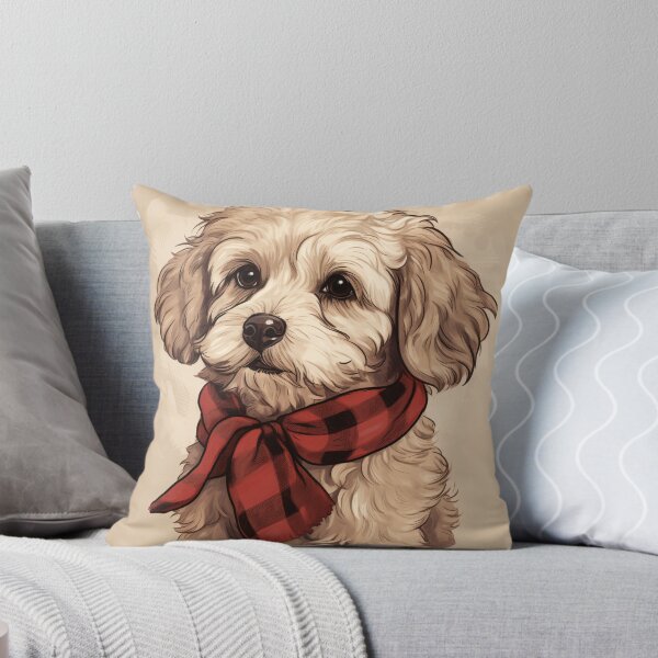 Item preview, Cavachon Christmas Plaid Watercolor designed and sold by rafaeltto.
