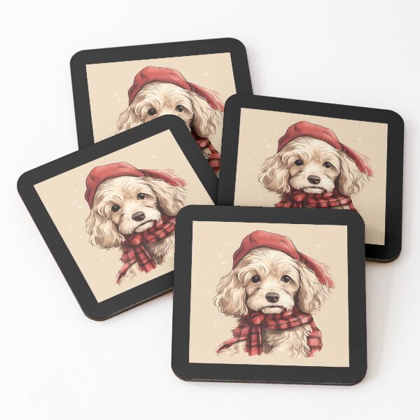 Item preview, Cavachon Christmas Plaid Watercolor designed and sold by rafaeltto.