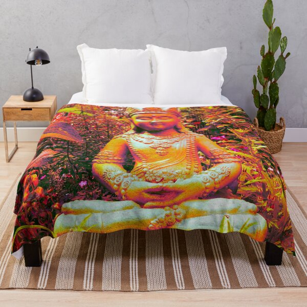 Item preview, Buddha meditates in golden autumnal colour tones designed and sold by LynseysArtShop.