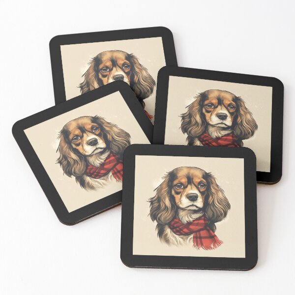 Artikelvorschau, Cavalier King Charles Spaniel Christmas Plaid Watercolor entworfen und verkauft von rafaeltto.