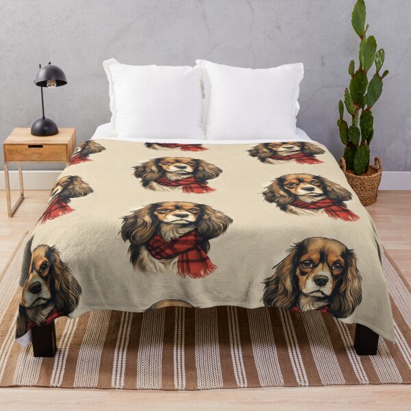 Artikelvorschau, Cavalier King Charles Spaniel Christmas Plaid Watercolor entworfen und verkauft von rafaeltto.