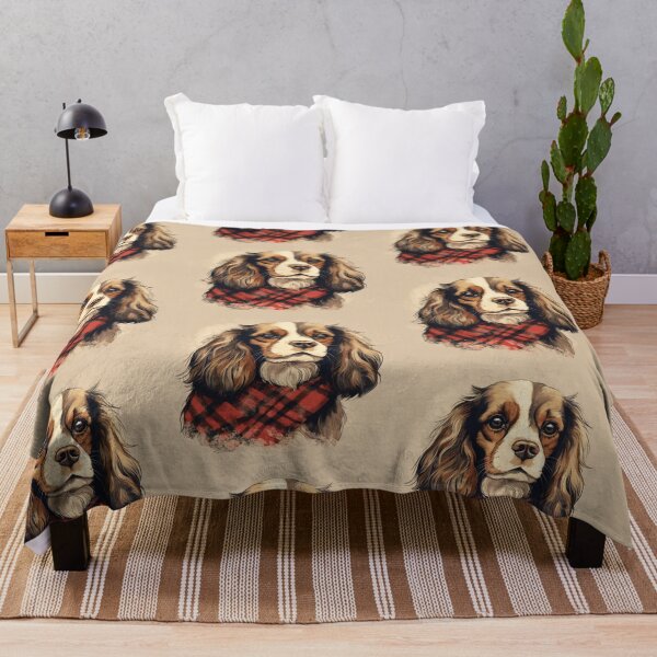 Artikelvorschau, Cavalier King Charles Spaniel Christmas Plaid Watercolor entworfen und verkauft von rafaeltto.