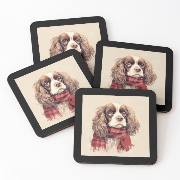 Artikelvorschau, Cavalier King Charles Spaniel Christmas Plaid Watercolor entworfen und verkauft von rafaeltto.
