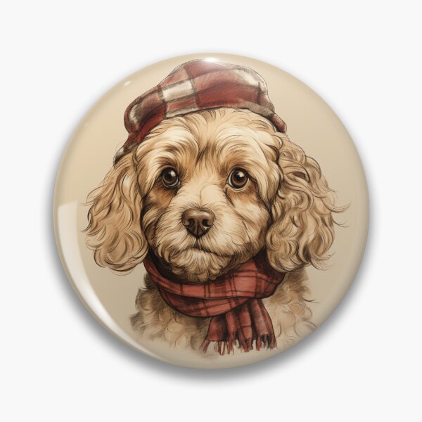 Item preview, Cavapoo Christmas Plaid Watercolor designed and sold by rafaeltto.
