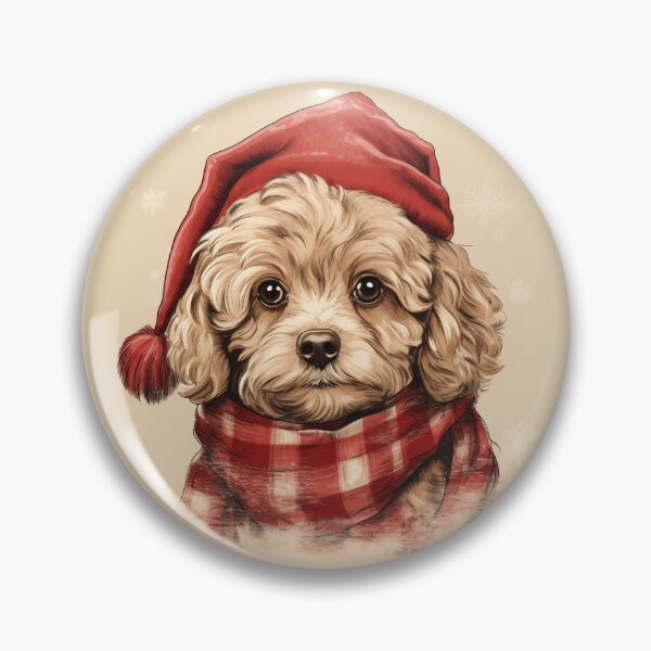 Item preview, Cavapoo Christmas Plaid Watercolor designed and sold by rafaeltto.