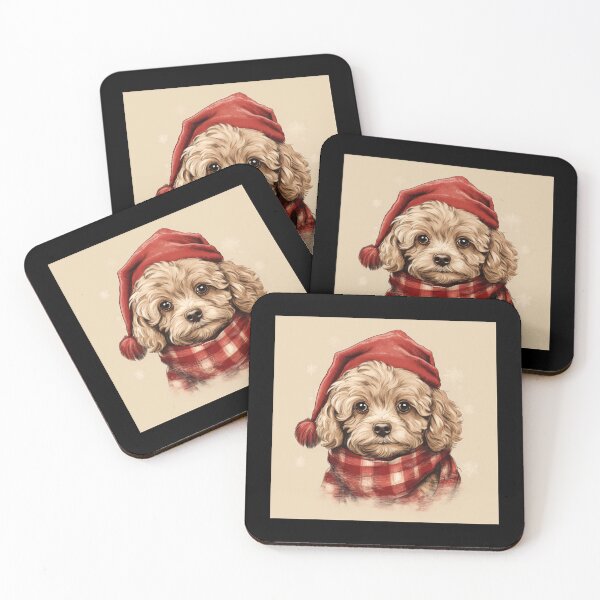 Item preview, Cavapoo Christmas Plaid Watercolor designed and sold by rafaeltto.