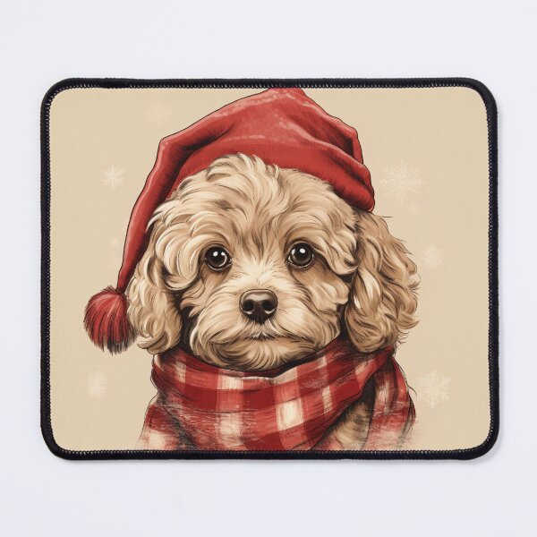 Item preview, Cavapoo Christmas Plaid Watercolor designed and sold by rafaeltto.