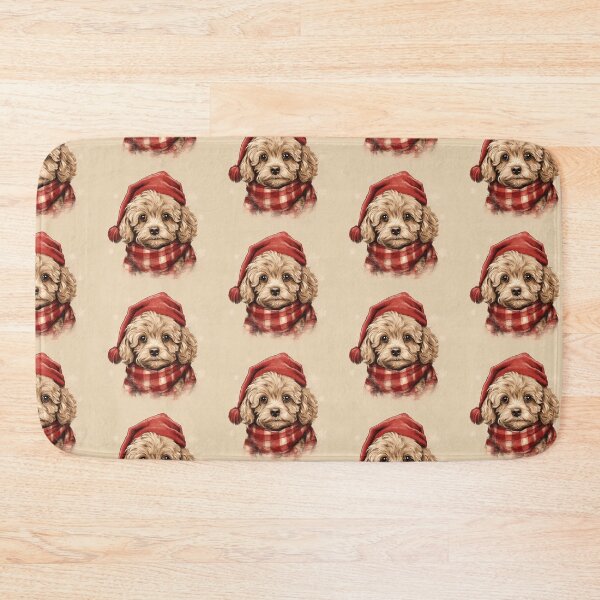 Item preview, Cavapoo Christmas Plaid Watercolor designed and sold by rafaeltto.