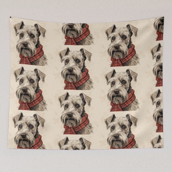 Item preview, Cesky Terrier Christmas Plaid Watercolor designed and sold by rafaeltto.