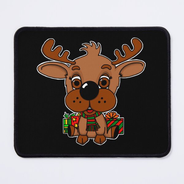 Item preview, "Rein The Christmas Reindeer" | Black Background designed and sold by LiseHoltArt.