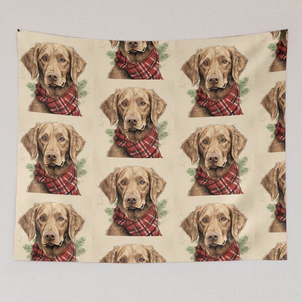 Item preview, Chesapeake Bay Retriever Christmas Plaid Watercolor designed and sold by rafaeltto.