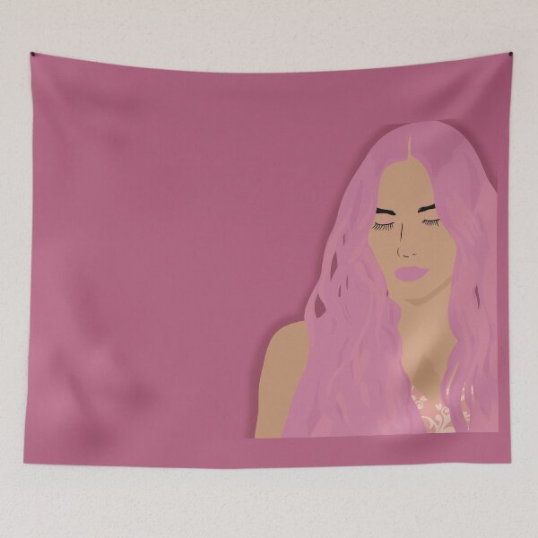Item preview, Woman in Pink Illustrated Portrait designed and sold by madeonbright.