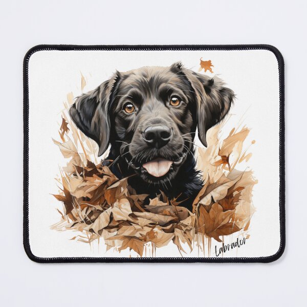 Item preview, Labrador pup among the autumn leaves designed and sold by Lewis-mart.