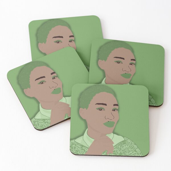 Item preview, Woman in Green Illustrated Portrait designed and sold by madeonbright.