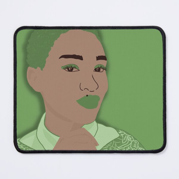 Item preview, Woman in Green Illustrated Portrait designed and sold by madeonbright.
