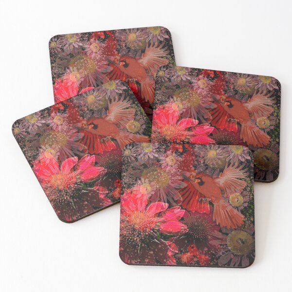 Item preview, Cardinals and Cone Flowers designed and sold by Chowdershouter.