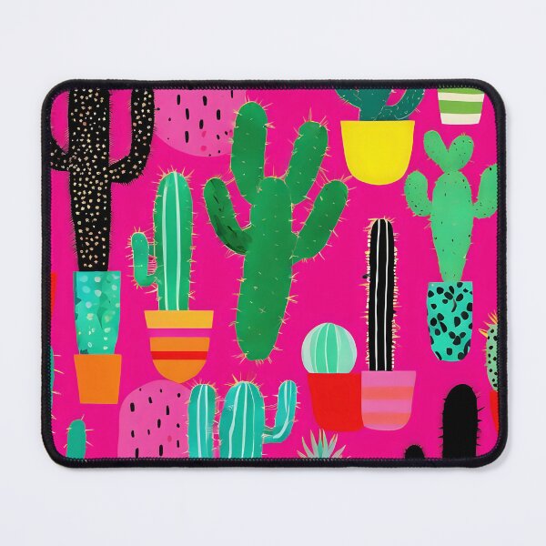 Aperçu de l'œuvre Cactus pop art en motif abstrait de style rose 1 créée et vendue par flatindostudio.