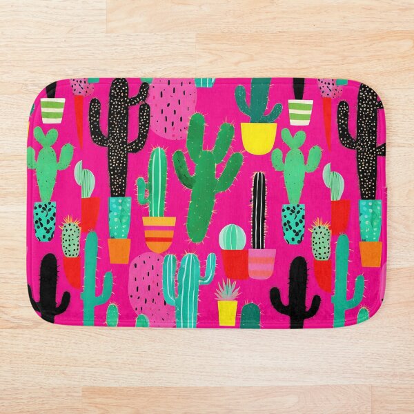 Item preview, Cactus de arte pop en patrón abstracto de estilo rosa 1 designed and sold by flatindostudio.