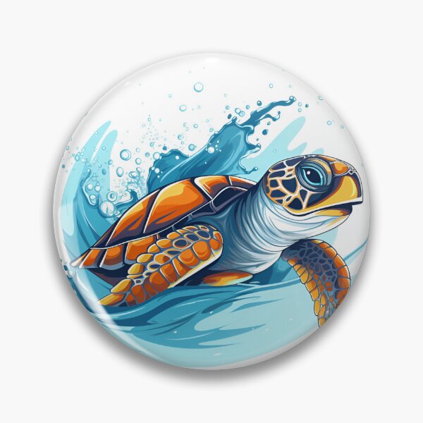 Item preview, Cartoon Style Sea Turtle Painting Drawing Logo Sticker, wall arts, Art Prints and More designed and sold by Kevin Lou.