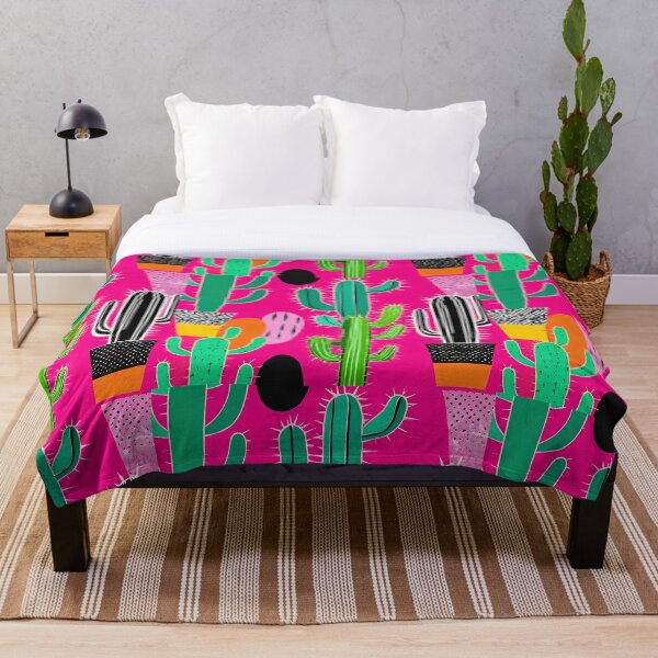 Aperçu de l'œuvre Cactus pop art en motif abstrait de style rose 3 créée et vendue par flatindostudio.
