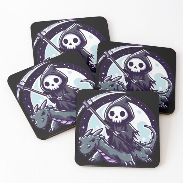 Item preview, Grim Reaper Riding a Dragon, Sticker, Cover, more designed and sold by WooshiArt.