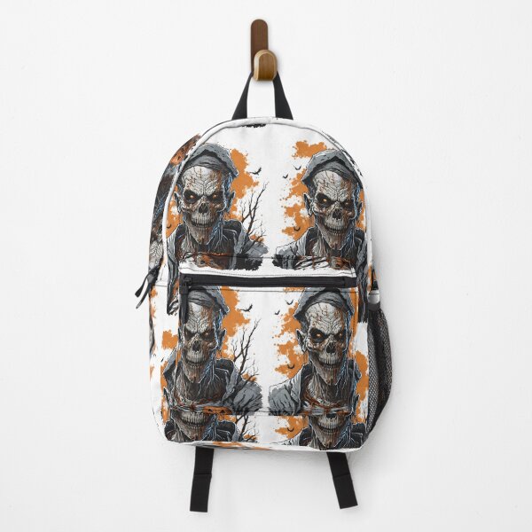 Item preview, Rise of the Dead: Halloween Zombie Portrait with Bats and Pumpkin designed and sold by OME-Art-Stop.
