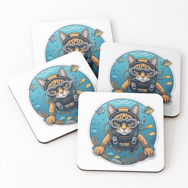 Item preview, Scuba diving orange cat designed and sold by WildStudiio.