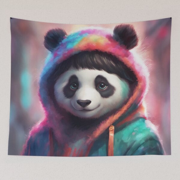 Item preview, Anamorphic Panda Wearing Hoodie designed and sold by Gabriela McDaniel.