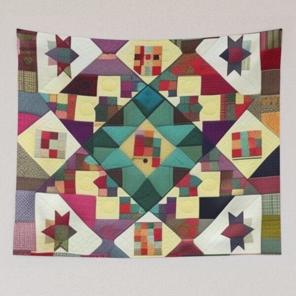 Item preview, Vintage  Patchwork quilt  designed and sold by Roxburylane.